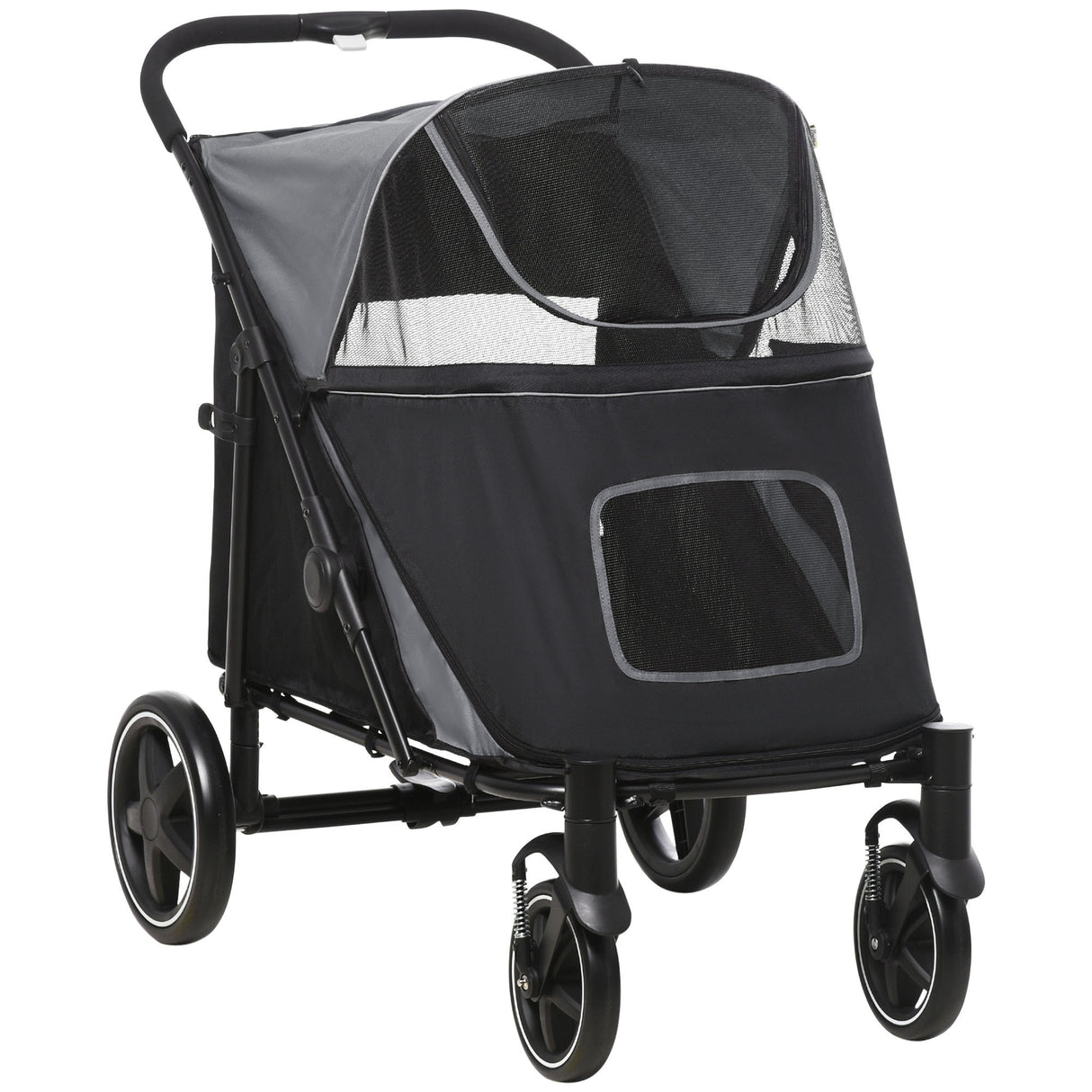 PawHut One-Click Foldable Doggy Stroller for Medium Large Dogs and Cats