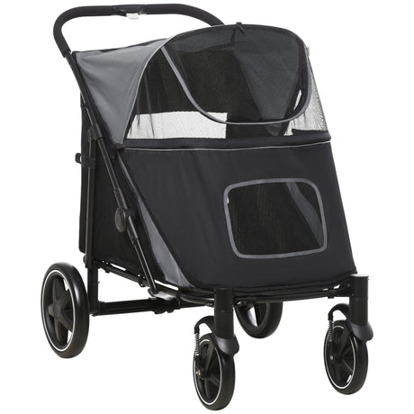PawHut One-Click Foldable Doggy Stroller for Medium Large Dogs and Cats