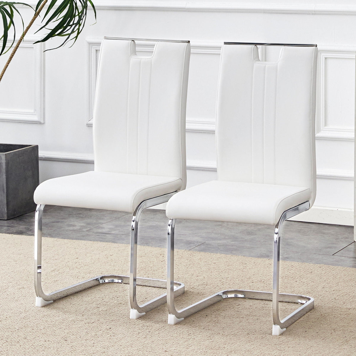 Bow Shaped Ergonomic Chairs with Non-Slip Base - Black or White