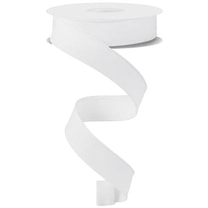 7/8" Diagonal Weave Ribbon: White (10 Yards)
