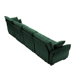 Modern 4-Seater Sofa, Solid Wood Frame In Premium Chenille