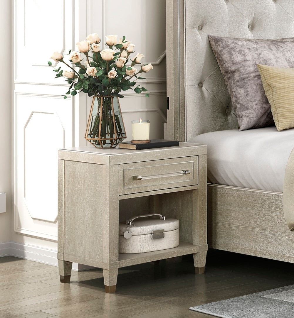 Nightstand with Charging Ports