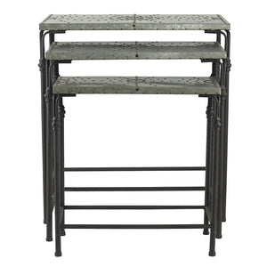 Set of 3 Gilbert Nesting Tables Metal Plant Stand