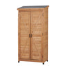 Outdoor Storage Shed With Vertical Tool Cabinet For Backyard