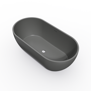 59 Inch Solid Surface Oval Freestanding Bathtub