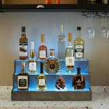 LED Lighted Liquor Bottle Display Shelf, 20 Inch Bar Display Shelf,  Illuminated Bottle Shelf with App & Remote Control