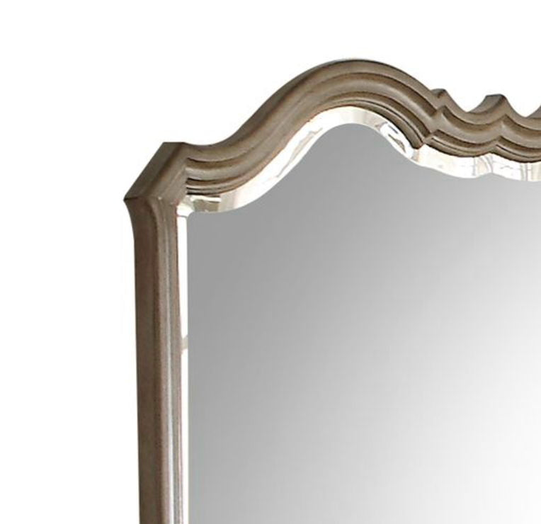 Taupe Mirror with Beveled Edge - Wood Frame