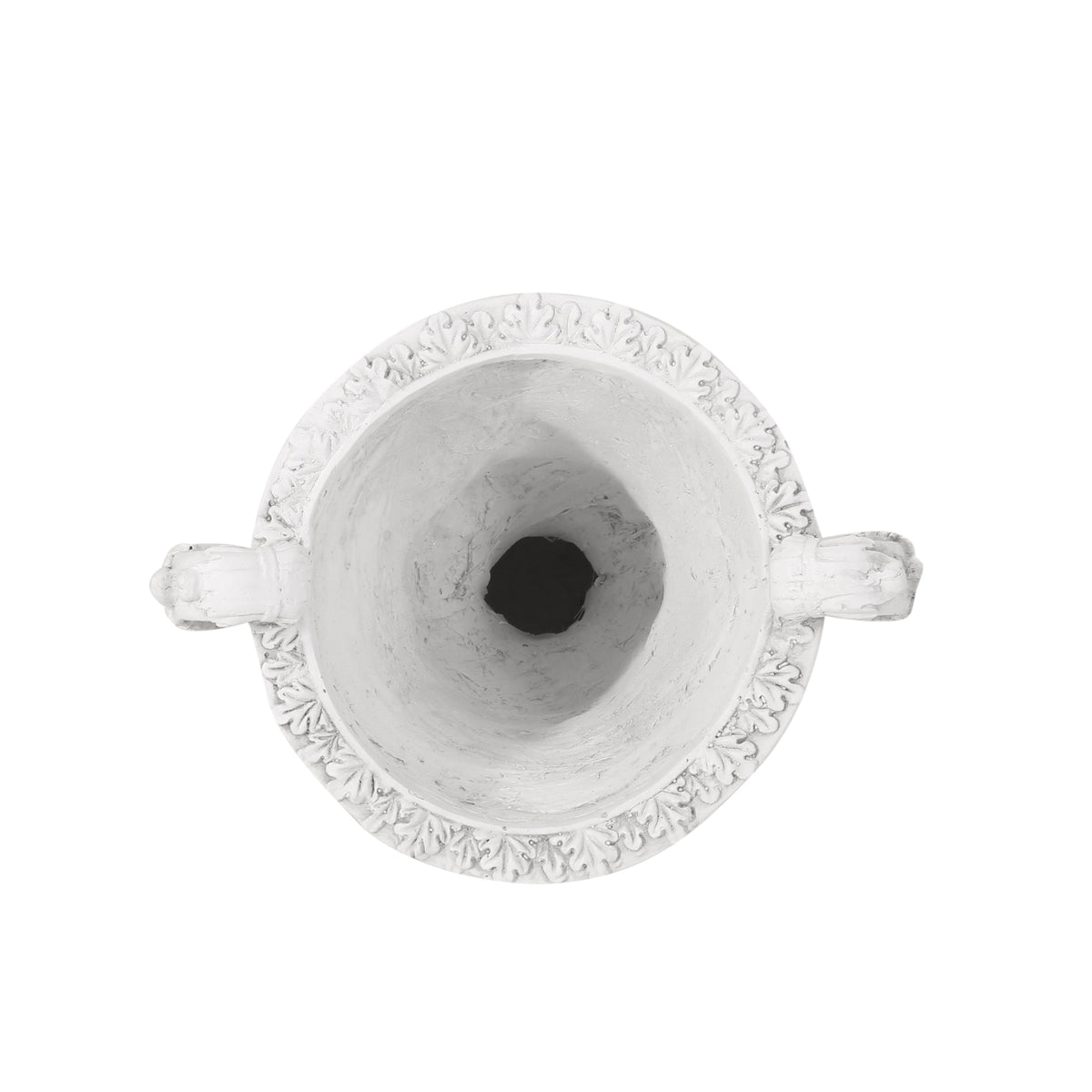 Roman Style MGO Garden Urn Planter with Drainage Hole – Antique White