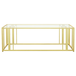 Adri 2-piece Coffee and End Table Set Matte Brass