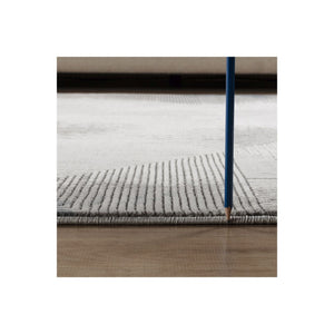 Geometric 3D Area Rug with Layered Texture - Gray/Ivory