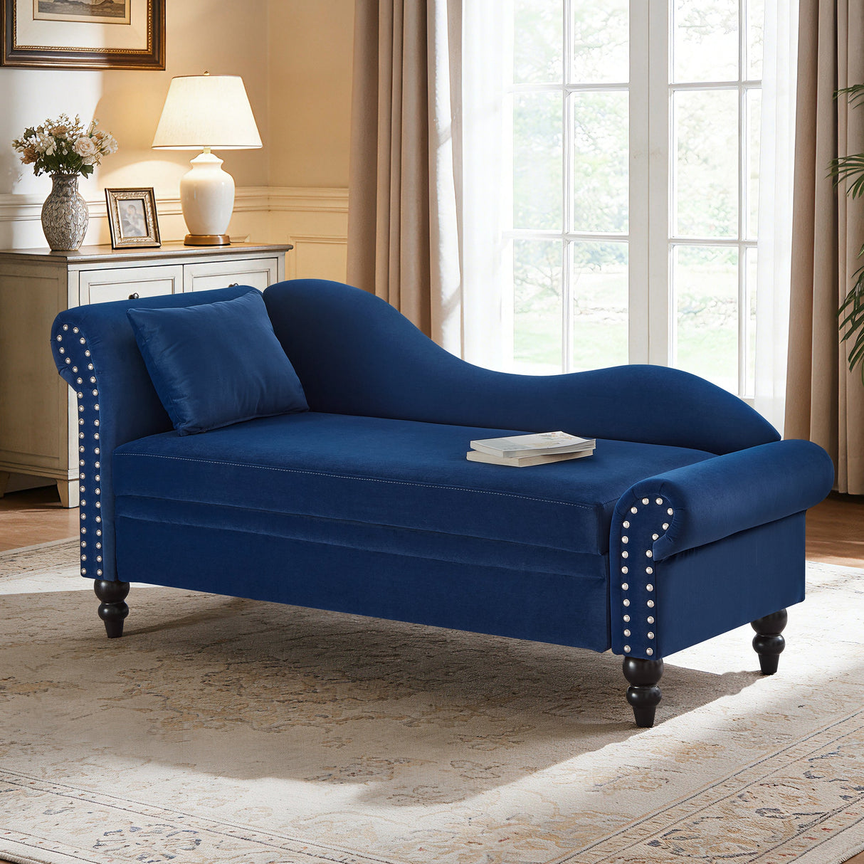 64.5'' Modern Velvet Chaise Lounge