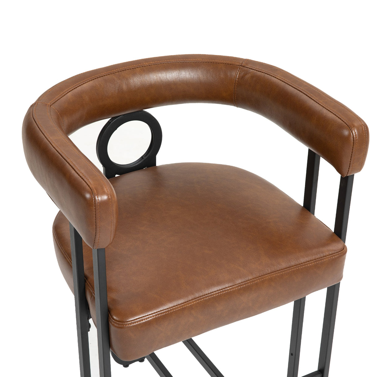 Household bar stools set of 2, modern upholstered with back