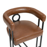 Household bar stools set of 2, modern upholstered with back