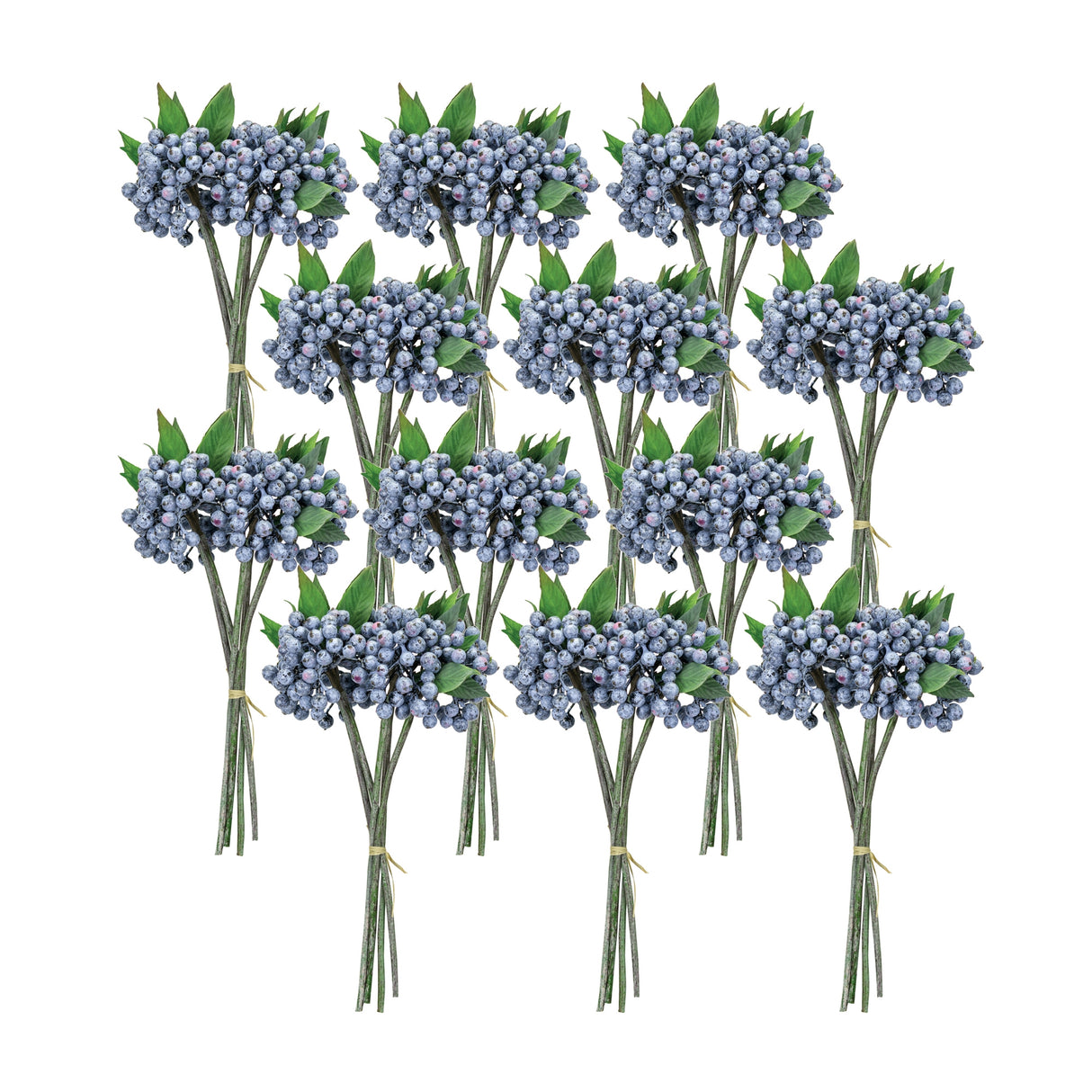 Blue-Berry-Foliage-Bundle-(Set-of-12)-Artificial-Flowering-Plants