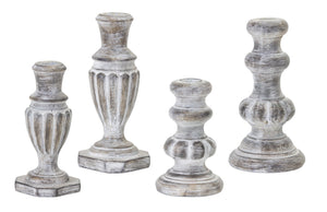 White-Washed-Stone-Candle-Holder-(Set-of-4)-Candle-Holders