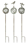 Ornamental-metal-garden-stake-with-bird-and-insect-accents-(set-of-3)-Garden-Decor
