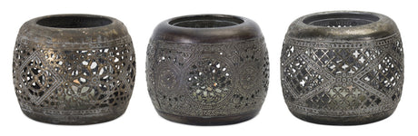 Ornamental metal candle holder (set of 4)