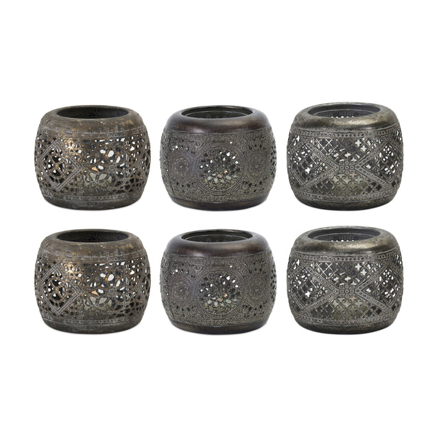 Ornamental-metal-candle-holder-(set-of-4)-Candle-Holders