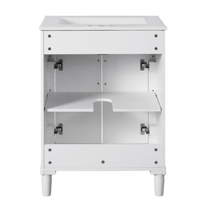 Bathroom Vanity With Integrated Sink, 2 Door Cabinet, Single Sink For Small To Medium Bathrooms