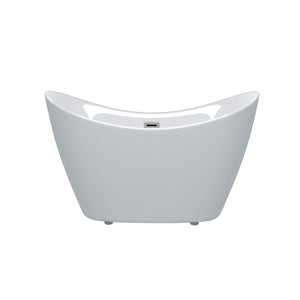 Freestanding Tub with Overflow and Ergonomic Design – White