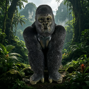 Realistic Silverback Gorilla Figurine