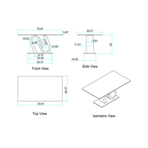 Anne - Dining Table - White / Gray
