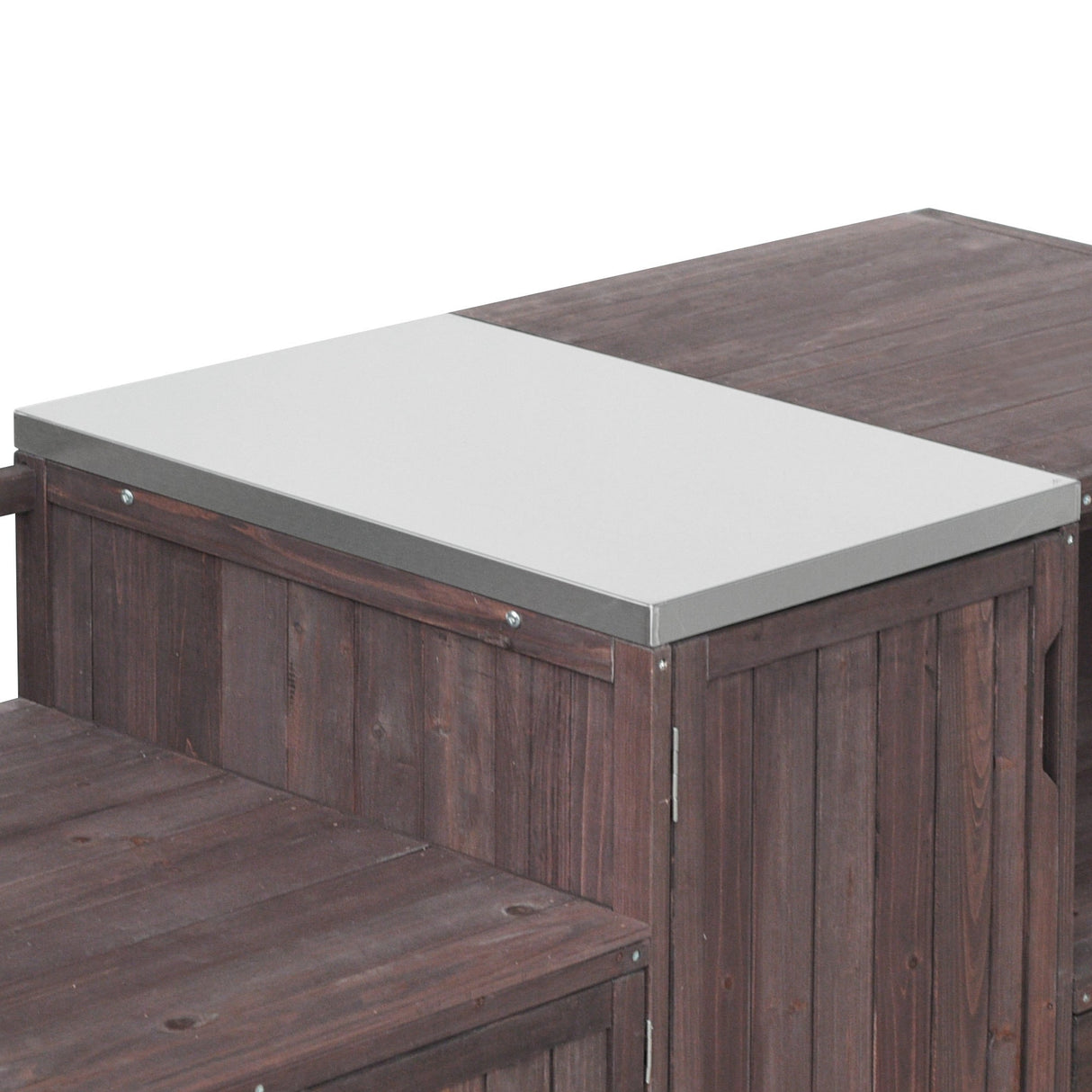 K&K 80.5' Outdoor Kitchen Island for Big Green Egg & Blackstone Griddle