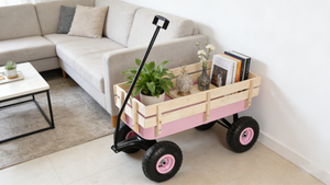 Outdoor Wagon All Terrain Pulling with Wood Railing