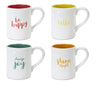 Stoneware Happy Sentiment Mug (Set of 2)
