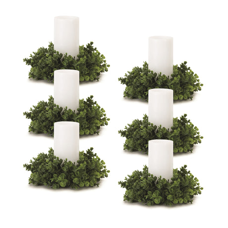 Eucalyptus-foliage-candle-ring-(set-of-6)-Candles