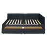 Upholstered Tufted Daybed Frame With Storage Drawers