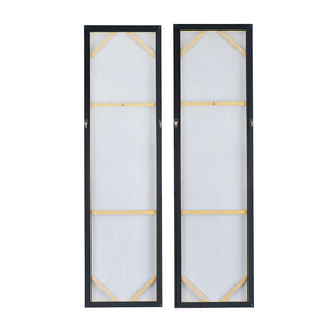 Elongated Modern Abstract Oil Paintings Wall Art Set of 2