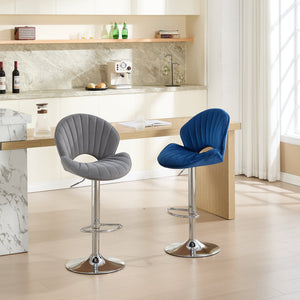 Bar Stools Set of 2 - Adjustable Barstools with Back and Footrest