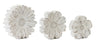 White Washed Stone Flower Decor (Set of 3)