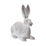 White Washed Rabbit Statue (Set of 2)