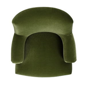 Pleated Sock Arm Accent Armchair with Supportive Seating - Green