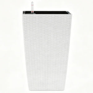 Square Large Planter With Automatic Watering System For Home And Garden (Set of 2) - White