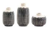 Mini terra cotta bud vase with criss cross pattern (set of 6)