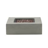 Contemporary 50,000 BTU Square MgO Fire Table with Clean Lines in Light Grey