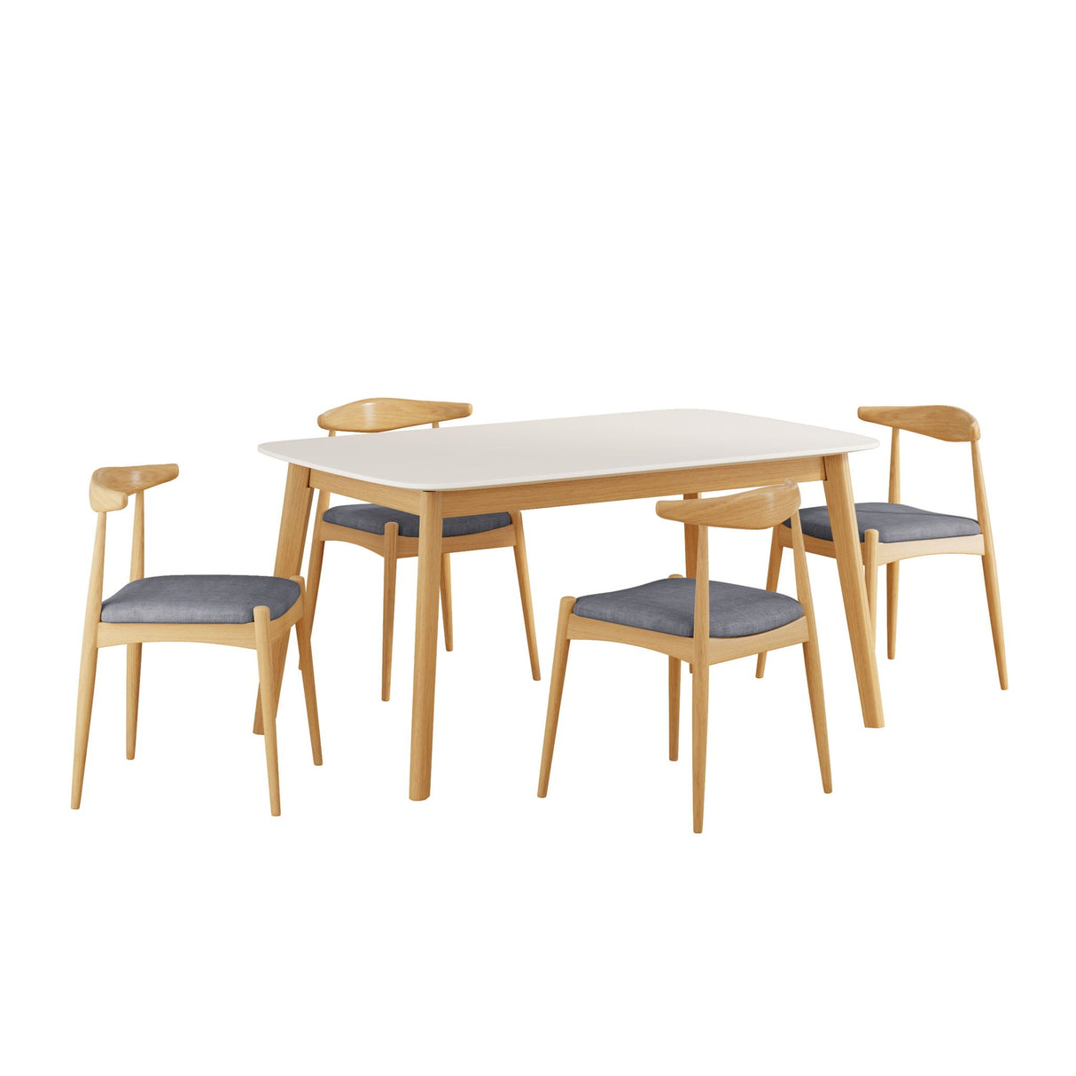 5 Piece Dining Set With Upholstered Chairs