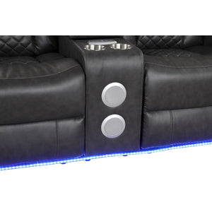 Benz - Power Reclining Loveseat With LED Lighting And Built In USB