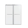 Frameless Double Sliding Shower Door In, Thick Tempered Glass, Reversible Installation