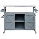 K&K Outdoor Kitchen Island, Rolling Bar Cart & Storage Cabinet