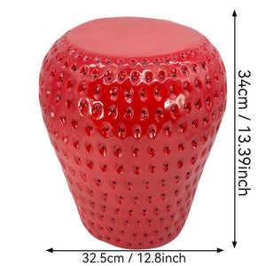 Strawberry Fruit Stool, 13.4" Oversized Resin Stool