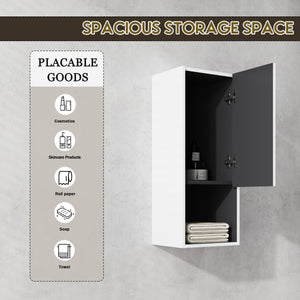 12" Bathroom Side Cabinet with Soft Close Doors