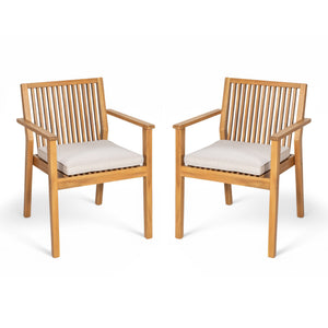 Patio Dining Chair, Comfortable Waterproof Seating (Set of 2)