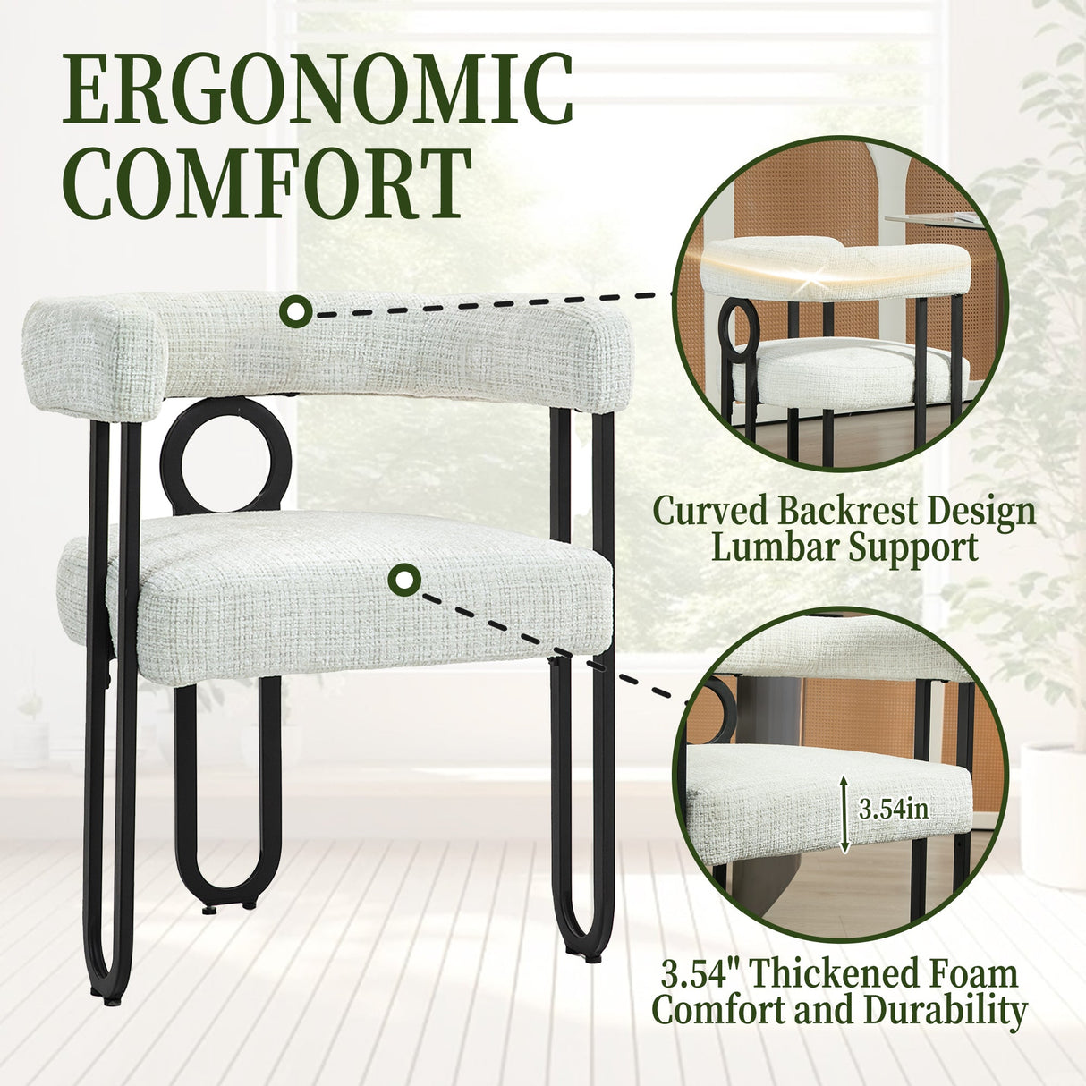 House hold contemporary designed upholstered accent/dining chair/barrel side chairs set of 2