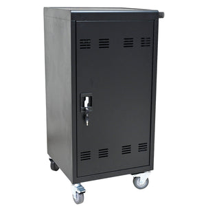 45 Bay Mobile School Charging Cart Station For Chromebook, Tablet And Laptop Computer With Power Strip Included - Black