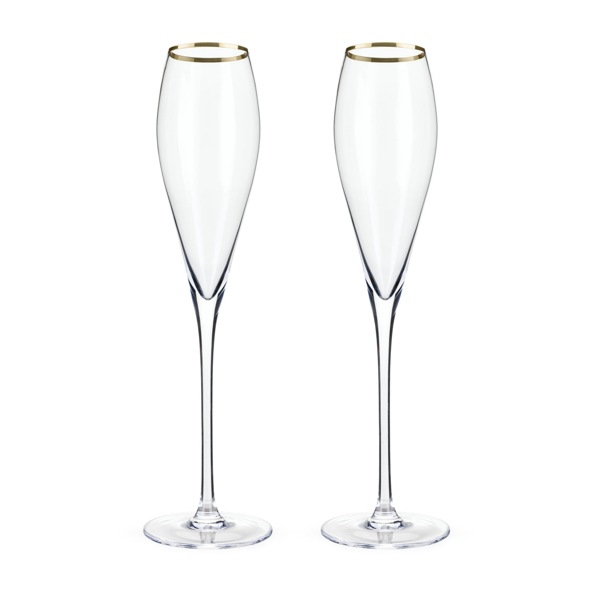 Crystal Gold-Rimmed Champagne Flutes Viski®