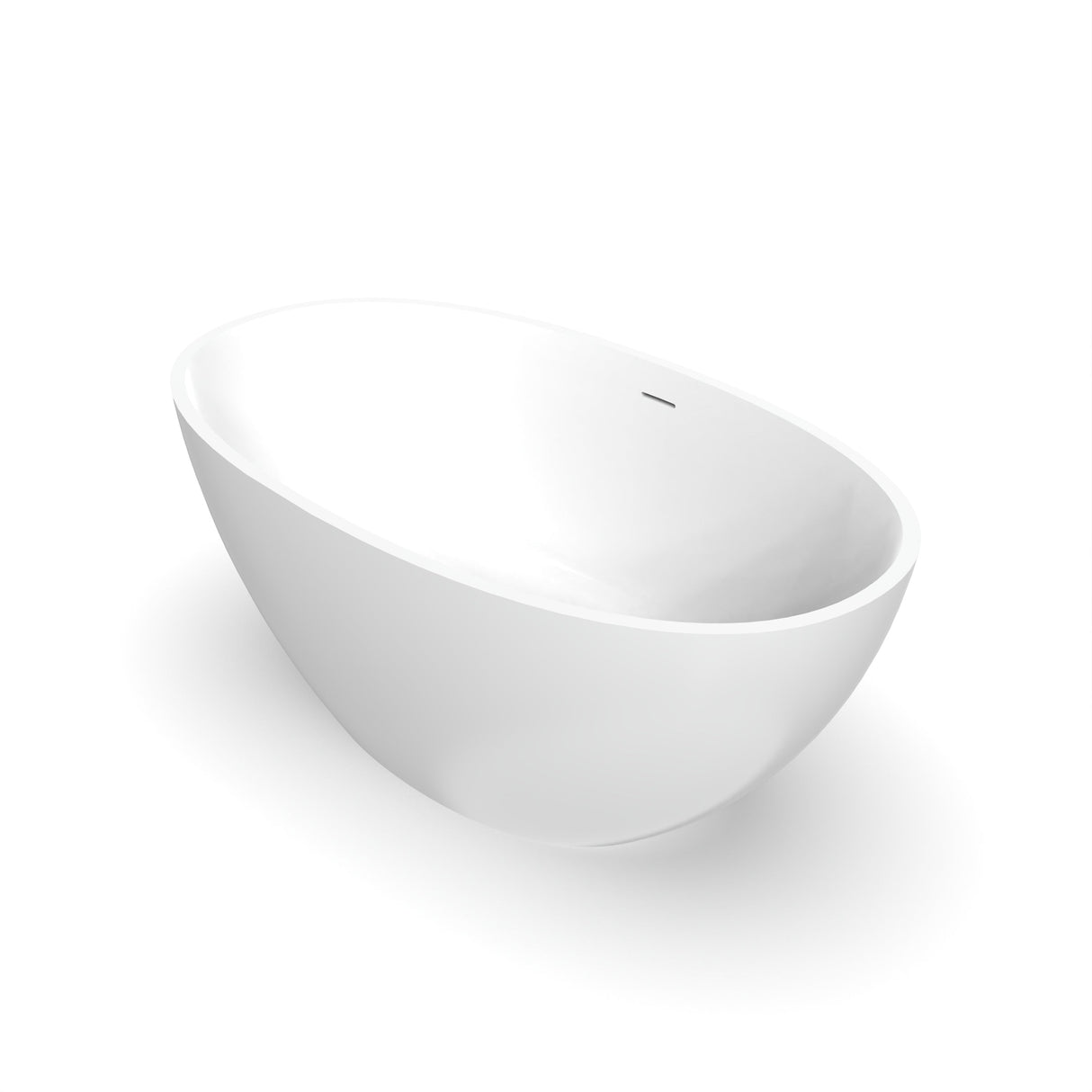 55 Inch Freestanding Solid Surface Soaking Bathtub